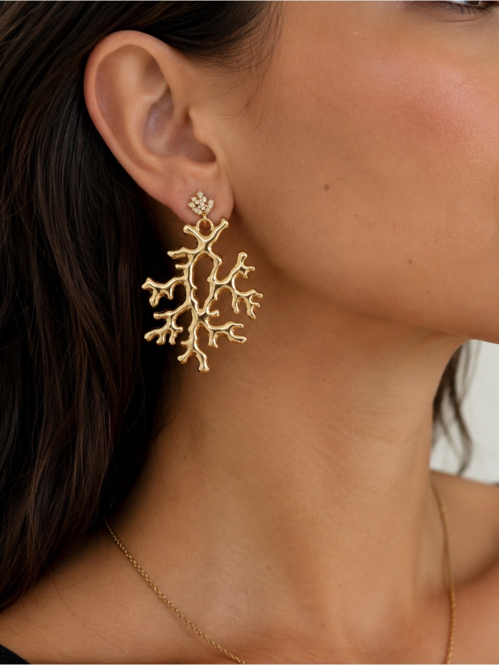 Lily Pulitzer Gold Branch Coral Drop Earrings - Goldtone